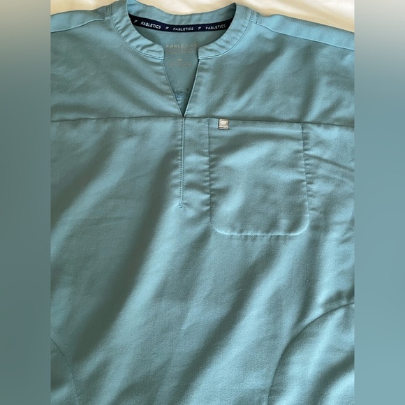 Fabletics Light Blue V-Neck Blouse - Picture 4 of 7